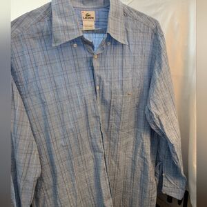 Vintage Lacoste "Made in France" Plaid Button Down Shirt - Size 44 (L/XL)